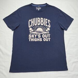 Chubbies Skys Out Thighs Out Graphic Tee Navy Blue Xl